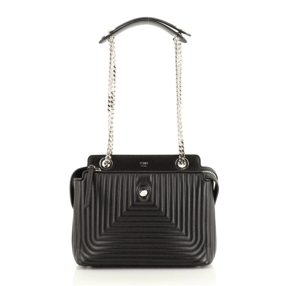 Fendi DotCom Click Shoulder Bag Quilted Leather